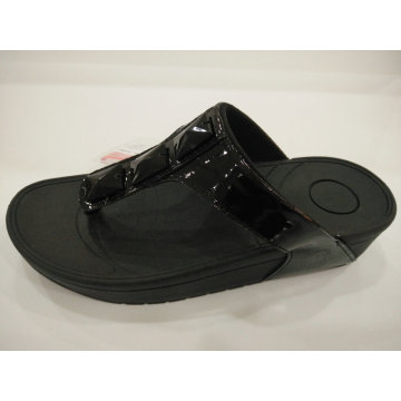 Summer Beach Black Crystal Slippers for Women